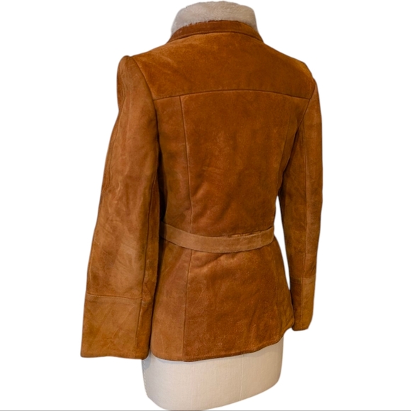 VTG Leatherscapade suede belted, snap up jacket W  pile furry interior. Small - Picture 6 of 16
